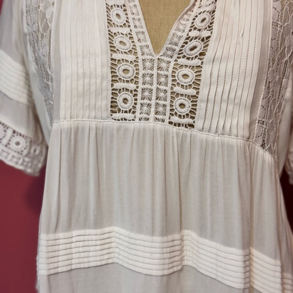 Maeve White Lace Trim Women's Top - Picture 9 of 14